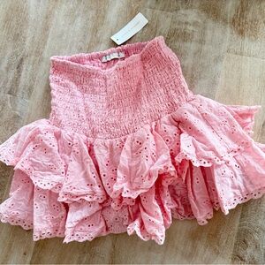 Pink Lace Mini Skirt